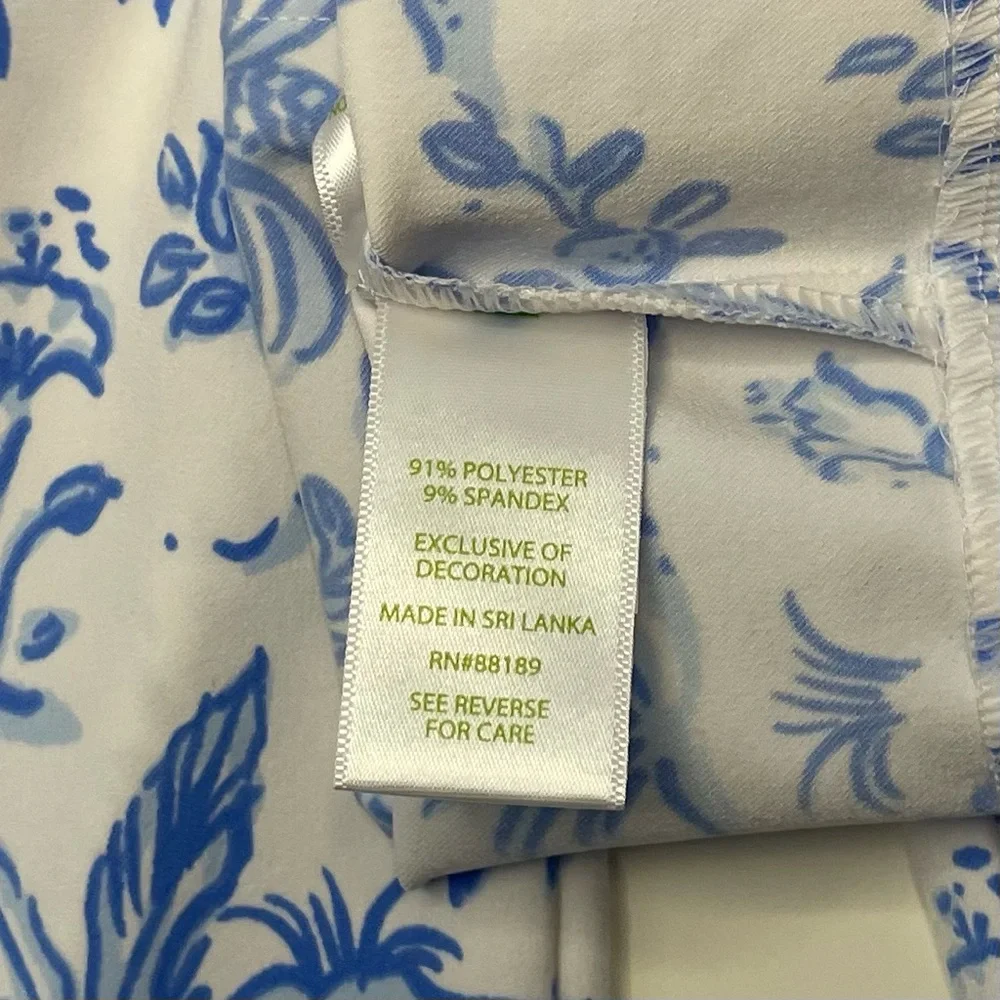 Lilly Pulitzer Luxletic Corso Pants Resort White Tall Tales Golf Athleisure Sz 4 - Picture 12 of 16
